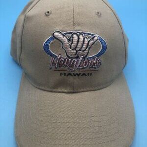 Hawaii Hang Loose Hat Cap Adjustable Beige Cap Hawaiian Hand Sign Surfware